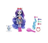Enchantimals Zemirah Zebra Doll with Long, Glamorous Hair, Accompanied by Best Friend Grainy, Total 5 Hair Play Accessories, Gift for Children from 4 Years, HNV28