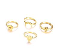 Enchanting 4 Pieces Moon Ring Flash Rings Set Stacking Rings for Women Elegant and Popular Women's Gifts Durability