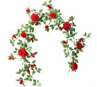 Enchanting Artificial Flower Vines Decorative Roses for Weddings, Anniversaries, or Everyday Use (Red)