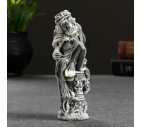 Enchanting Baba Yaga Figurine - 3.5-Inch Marble Chips Sculpture for Home Décor | Fairy Tale Characters, Grey