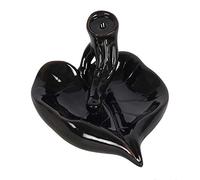Enchanting Black Ceramic Leaf Backflow Incense Burner - 6cm x 10cm (1 Pc.) - Unique & Eye-Catching Design - Enhance Relaxation & Meditation - Ideal for Artistic Home Decor