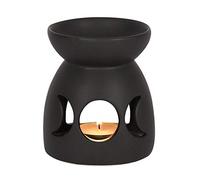 Enchanting Black Ceramic Triple Moon Cut Out Oil Burner - 10.5cm x 9cm (1 Pc.) - Luxurious Design, Premium Material, Aromatherapy Accessory - Ideal for Home & Office Decor