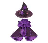 Enchanting Black Cosplay Witches Outfit Cats Soft Breathable Polyester Role Playing Costume Halloweens Pet Costume