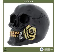 Enchanting Black Rose From The Dead Skull Figurine Hand-Painted 15cm