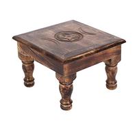 Enchanting Brown Wood Triple Moon Wooden Altar Table - 21cm x W30cm (1 Pc) - Exquisite Decoration, Quality Craftmanship - Ideal for Spiritual Home Decor