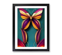 Enchanting Butterfly Framed Wall Art Print A2 Black
