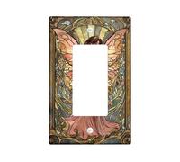 Enchanting Butterfly Switch Cover Plate Sweet Peach Floral Pattern Spring Decoration Thermoplastic Wall Plates Standard Size Simple Rocker