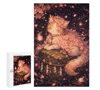 Enchanting Cat with Cherry Blossoms Jigsaw Puzzle, 1000 PCS, Relaxing Activity for Adults, An Engaging Indoor Activity for Quiet Evenings, at Home