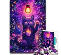 Enchanting Cat with Tea in Magical Forest Jigsaw Puzzle, 1000 Piece | Enjoy a adult puzzle challenge on Sunday afternoons for shared leisure.
