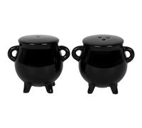 Something Different Cruet Set - Cauldron - Salt & Pepper - Black 7x6cm