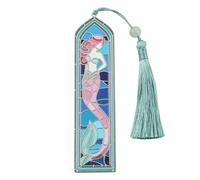 Enchanting Colourful Mermaids Bookmark with Tassel - Magic Brass Book Marks for Women Girls, Reading Supplies Books Accessories Gifts