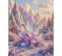 Enchanting Crystalline Wonderland Dreamy Pastel Landscape with Magical Vibes Creative Fun Jigsaw Puzzle for Adults Challenging Traditional Puzzle Perfect for Family Nights Game_500pcs