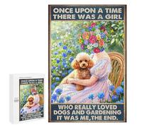 Enchanting Dogs and Garden Puzzle - 1000 pcs Wooden Jigsaw for Adults - Once Upon A Time There Was A Girl Who Really Loved Dogs And Gardening
