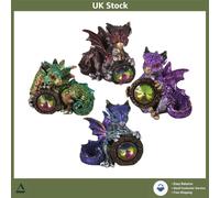 Enchanting Dragon's Reward Hand-Painted Resin Figurines Set of 4 5.5cm