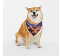 Enchanting Fireworks Dog Bandanas - Adjustable Pet Scarf, for Small to Large Dog Puppy Cat, Black