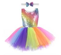 Enchanting Girls Backless Party Gown Featuring Sparkling Rainbow Sequins For Birthday Carnival Celebrations Dress Kids Elf Costume Jumpers Black Mini Skirt
