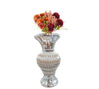 Enchanting Glitter Flower Pot: Silver Sparkle Flower Vase - Add Glamour and Elegance to Your Floral Display - 30 cms