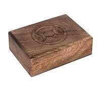 Something Different Tarot Card Box Triple Moon – Handcarved Mango Wood 7x5in Brown (1 Pc.)