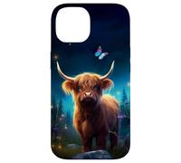 Enchanting Highland Cow with Butterfly Case for iPhone 14