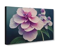 Enchanting Hydrangea Flowers Canvas Print | Gallery Wrapped 30mm Frame Wall Art | 30x20 inches | Ready to Hang | Contemporary Floral Picture | Living Room Bedroom Lounge Office