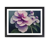 Enchanting Hydrangea Flowers H1022 BLK Framed Print for Living Room Bedroom Home Office Décor, Wall Art Picture Ready to Hang, Black A3 Frame (46 x 34 cm)