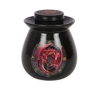Enchanting Lammas Wax Melt Burner Gift Set by Anne Stokes - 11.5cm x 10cm (1 Pack) - Luxury Oil Burner & Musk Scented Wax - Ideal for Fantasy & Pagan Lovers, White & Peach