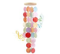 Enchanting melody: handmade wind chime from exquisite green shells. Their unpolished, naturally "sheeny" look creates soft, beautiful sounds. Bring coastal serenity to garden, patio, or indoor space.