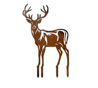 Enchanting Metal Deer Statue - Perfect Outdoor Garden Courtyard & Festive Card For Holiday Cheer! (Brown, 40cm)