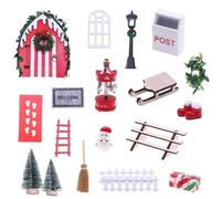 Enchanting Miniature Door Dollhouse Accessories Christmas Gnome House Decor Shelf Desktop Holiday Display Celebration Table Display Decoration
