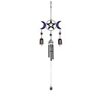 Enchanting Multicolor Triple Moon Windchime with Melodic Bells - 72cm x 18cm (1 Pc.) - Magical Sounds in the Breeze for a Mystical Atmosphere