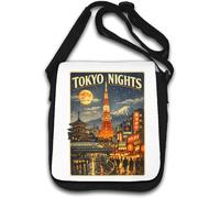 Enchanting Nightscape of Tokyo City Shoulder Bag White