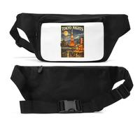 Enchanting Nightscape of Tokyo City Unisex Waist Bag Black
