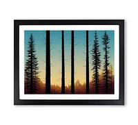 Enchanting Pine Tree Forest H1022 Framed Print for Living Room Bedroom Home Office Décor, Wall Art Picture Ready to Hang, Black A2 Frame (64 x 46 cm)
