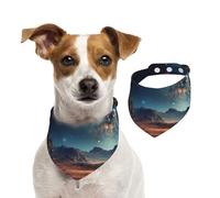 Enchanting Planet Cotton Dog Bandanas - Washable Cotton Handkerchief Scarf Triangle Bandana for Small Medium Large Dog,Cat, Black