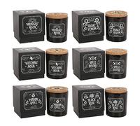 Enchanting Set of 6 Midnight Ritual Candles | Mystical Cork Lid | Bewitching Fragrance | Full-Size | Poison Apple, Spell Bound Frankincense, Black Rose | Long Burn Time (21H)