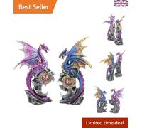 Enchanting Set of Two 15cm Purple Dragon Figurines for Whimsical Decor