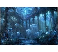 Enchanting Underwater Fantasy City with Jellyfish & Grand Grotto 500 Piece Wooden Jigsaw Puzzle for Adults, 20.5x15 Inch