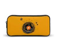 Enchanting Vinyl Records Large Pencil Case Makeup Bag | Funny Stationery Pouch Organiser Storage for Office Travel Daily