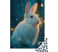 Enchanting White Rabbit in Magical Forest 1000-Piece Jigsaw Puzzle for Adults, 38x26cm/1000pcs, New Year Indoor Activity, Winter Downtime And January Evenings