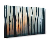 Enchanting Winter Forest Canvas Wall Art Print Ready to Hang, Framed Picture for Living Room Bedroom Home Office Décor, 30x20 Inch (76x50 cm)