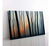 Enchanting Winter Forest Canvas Wall Art Print Ready to Hang, Framed Picture for Living Room Bedroom Home Office Décor, 60x40 cm (24x16 Inch)