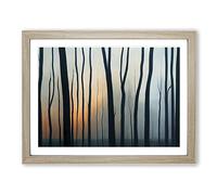Enchanting Winter Forest Framed Wall Art Print A2 Oak