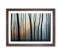 Enchanting Winter Forest Framed Wall Art Print A2 Walnut
