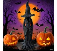 Enchanting Witch Statue, 2025 Halloween Witch Statue Gothic Halloweens Figurines Retro, Small Ornaments and Statues, Halloween Home Outdoor Desktop Decoration (A)