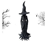 Enchanting Witch Statue, Halloween Hand-Painted Enchanting Witch Statue: The Guardian of Your Home, Resin Crafted Magician Mysterious Figurine, Halloween Retro Home Decorations(1Pc,12in)