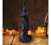 Enchanting Witch Statue, Hand-Painted The Guardian of Your Home, Halloween Witch Statues and Figurines Decoration, Halloween Faceless Ghost Sculpture Decor Desktop Gothic Ornament