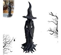 Enchanting Witch Statue Resin Crafted Hand-Painted Enchanting Witch Statue w/Retro Mysterious Theme for Desktop & Home Décor, Halloween Festival (1Pcs, 12 in (30cm))