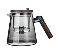 Enchantipot 750ml Magic Glass Teapot With Water Separation, Wooden Handle, Infuser and Strainer - Clear Witch Craft Tea Pot
