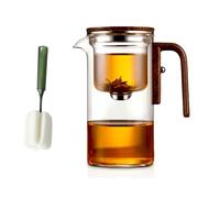 Enchantipot Magic Tea Pot,Enchanti Teapot with Strainer,Enchanti Tea Pot,Water Separation Glass Teapot with Wooden Handle, Press Control Magic Tea Pot for Loose Tea Witchcraft Teapot (520ML)