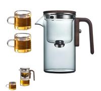 Enchantipot Magic Tea Pot with Infuser - Glass Teapot with Wooden Handle, Water Separation, Gray, 520ml + 2 Cups